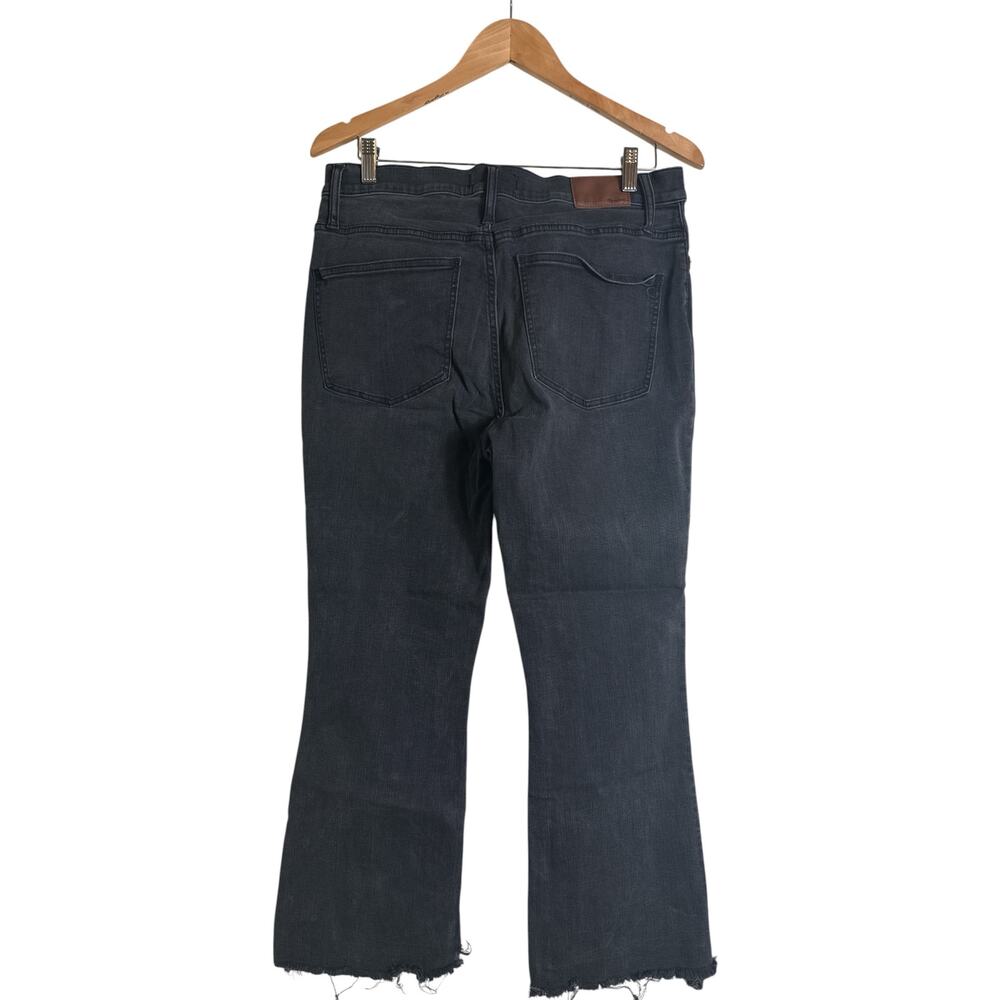 Madewell Cali Demi Boot Jeans Size 31 Black Gray Button Fly Raw Hem EUC - Picture 4 of 9